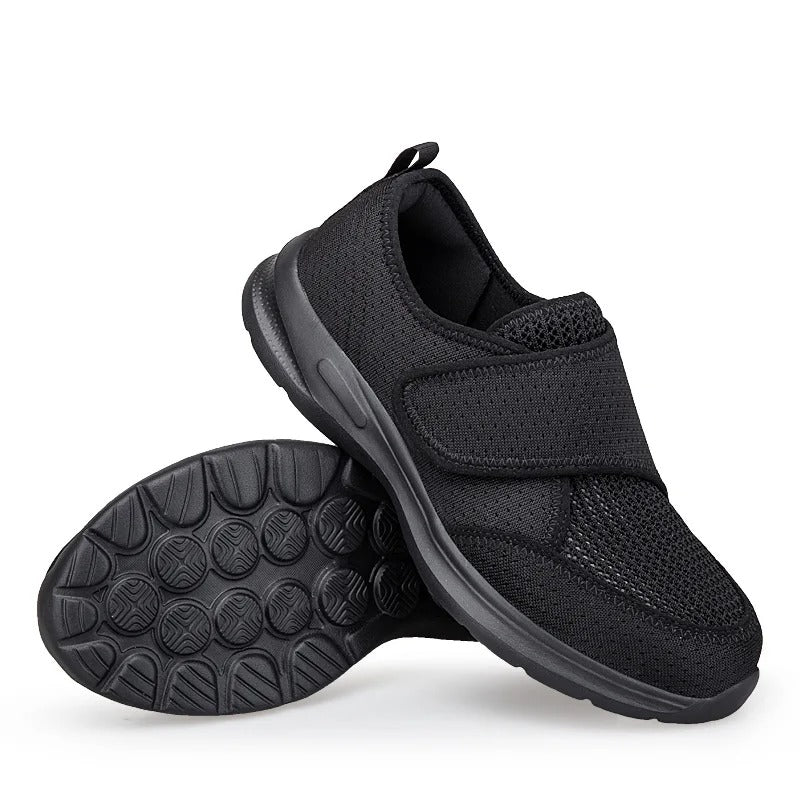 Baskets orthopédiques noires pour pieds sensibles – Maintien sécurisé pour chaque type de pied | Careshoes