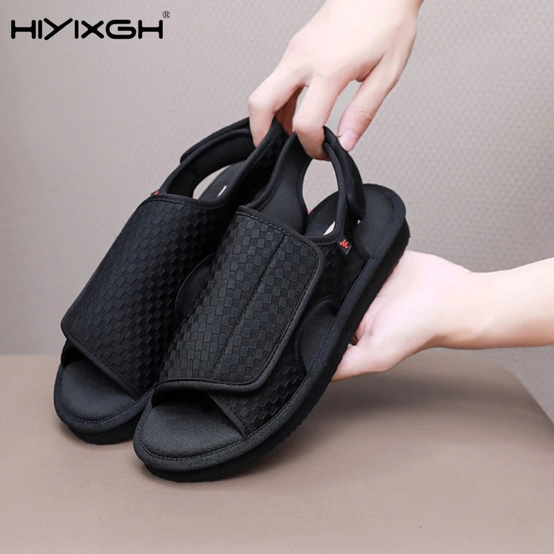 Chaussons orthopédiques noir pour mobilité réduite – Enfilage simplifié et confort prolongé | Careshoes