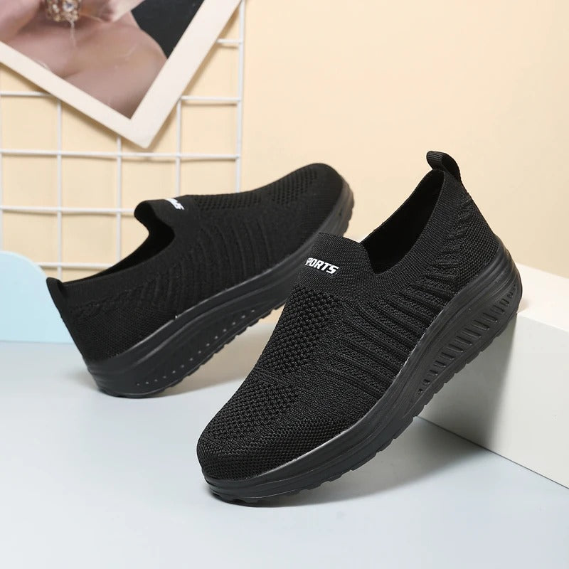 Baskets orthopédiques sans lacets noires – Enfilage rapide et confort immédiat | Careshoes