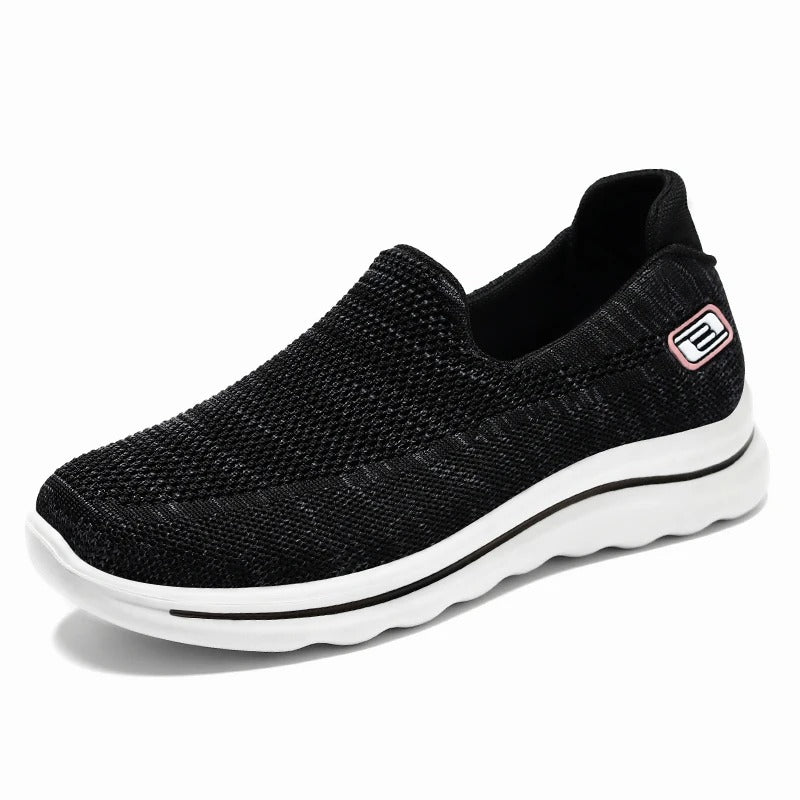 Baskets santé confort Orthopédiques noires pour Femme – Amorti léger et enfilage facile | Careshoes