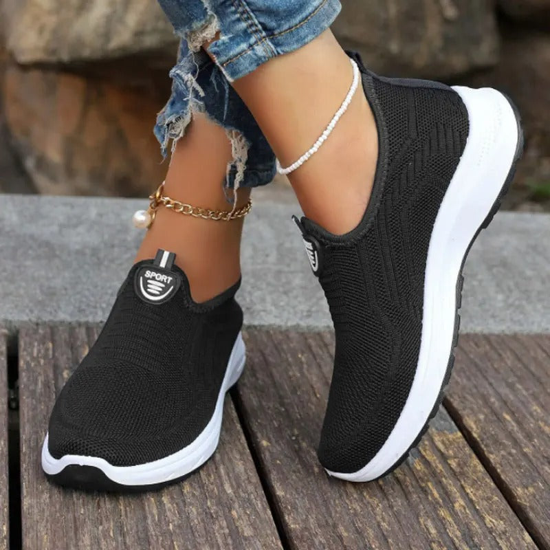 Baskets orthopédiques femme sans lacets noires – Pratiques, légères et pensées pour le bien-être | Careshoes