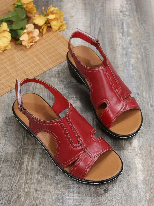 Sandales orthopédiques pour marche active rouge – Liberté de mouvement et maintien du talon | Careshoes