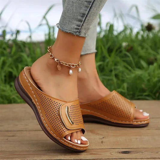 Sandales orthopédiques à semelle compensée – Soutien du talon et amorti souple | Careshoes