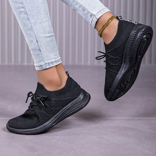 Baskets orthopédiques respirantes et légères noires pour femme – Stabilité et amorti à chaque pas | Careshoes
