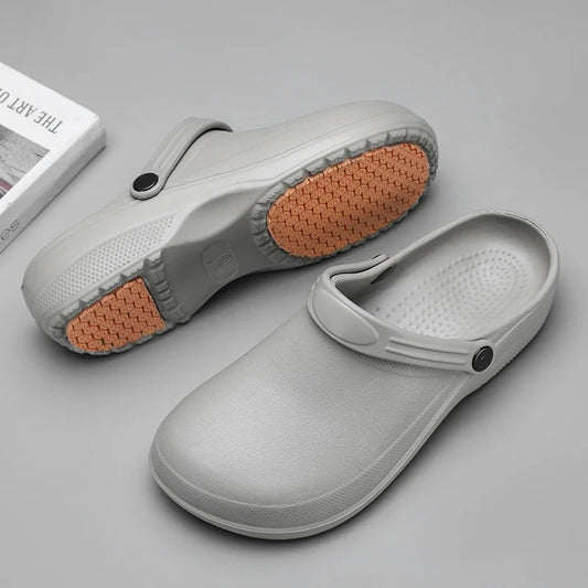 Chaussures infirmière sans lacets grises – Enfilage rapide et confort longue durée | Careshoes