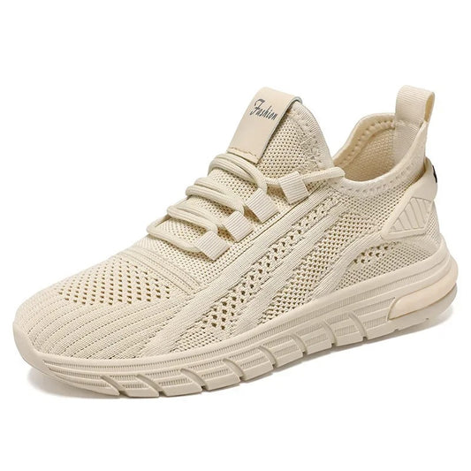 Baskets marche santé orthopédique beige pour femme – Absorption des impacts et confort plantaire | Careshoes