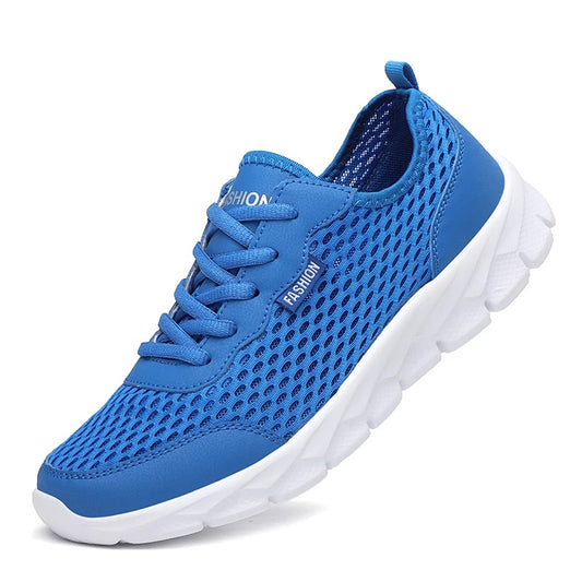 Baskets pour pieds sensibles bleues – Semelle technique et design respirant | Careshoes