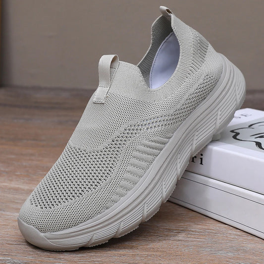 Baskets orthopédiques beige à enfilage facile – Confort longue durée garanti | Careshoes