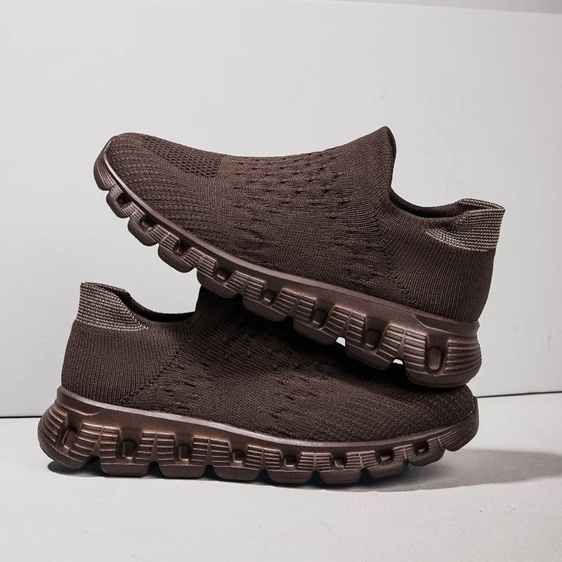 Baskets orthopédiques à enfilage facile marron – Maintien stable sans lacets ni pression | Careshoes