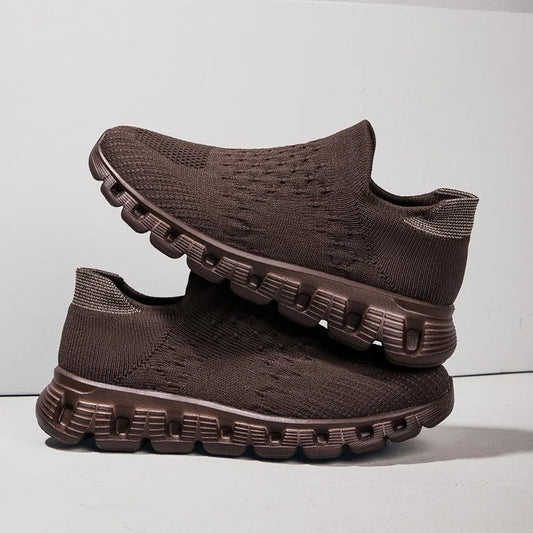 Baskets orthopédiques à enfilage facile marron – Maintien stable sans lacets ni pression | Careshoes