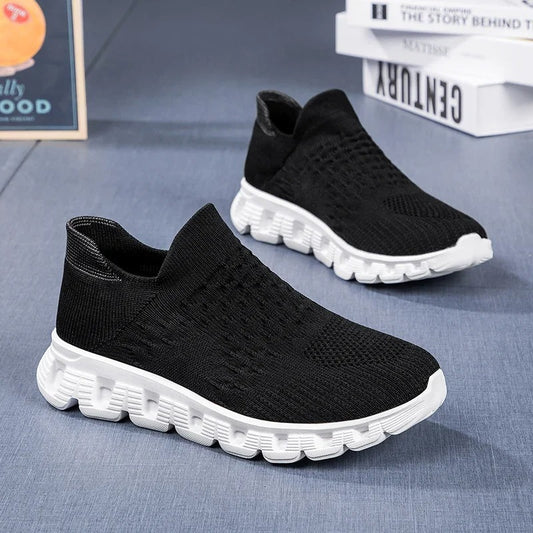 Baskets orthopédiques à enfilage facile noires – Maintien stable sans lacets ni pression | Careshoes