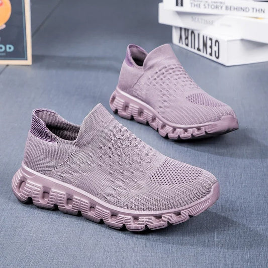 Baskets orthopédiques à enfilage facile violet – Maintien stable sans lacets ni pression | Careshoes